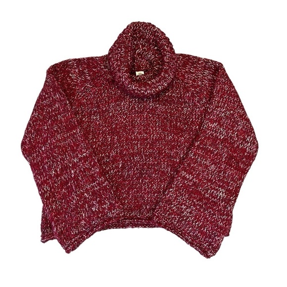 Urban Outfitters Chunky Oversized Turtleneck Sweater. Red Pink Size S #976 - Picture 4 of 7